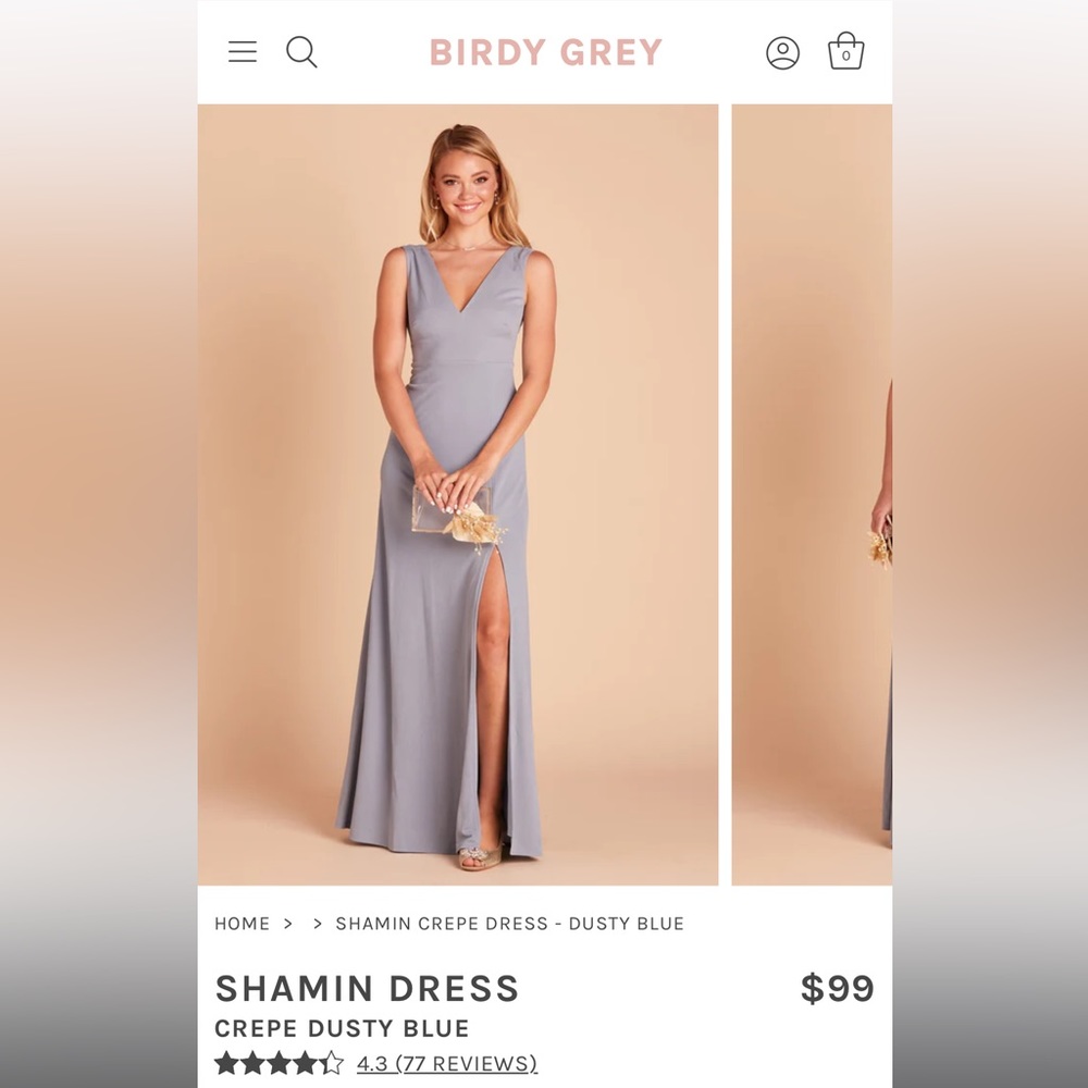 Birdy Grey Size L Dusty Blue Shamin Dress Bridesmaid